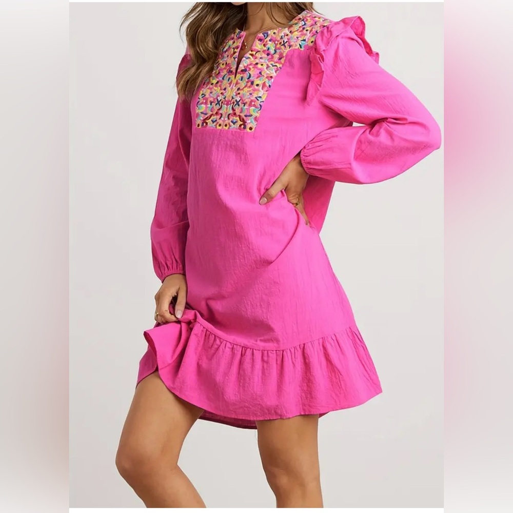 Pink Floral Women's Casual Dress